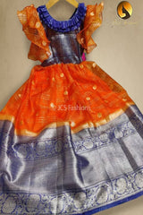Kid's Light Weight Organza Long Frock
