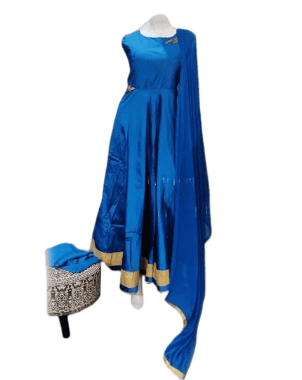 Silk Full Flare Anarkali Long Gown Salwar