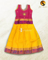 Pure Silk Pattu Paavadai Set | Kids Lehanga
