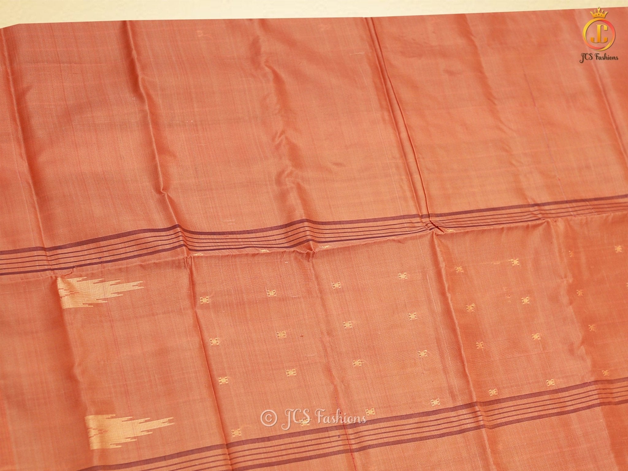 Elegant Traditional Designed Hand Woven VAALAI Pattu Saree SAREE JCS Fashions Brown 5.5 meters