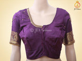 Gold Zari Border Korvai Plain Body Semi Silk Saree With Blouse SAREE JCS Fashions