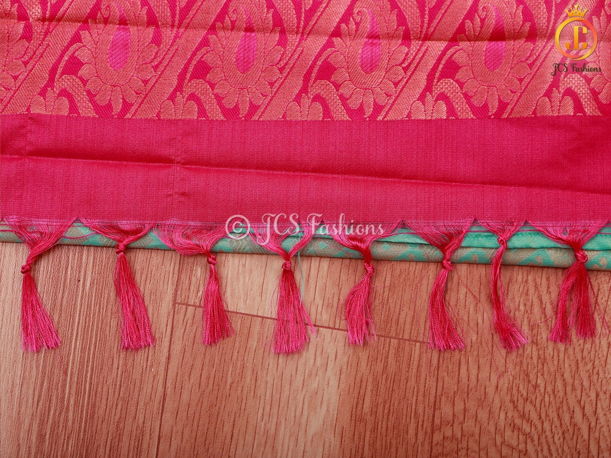 Gold Zari Thilagam Motifs Silk Saree with Fully Stitched Blouse SAREE JCS Fashions