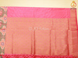 Golden Zari & Pochampally Ikkat Border Semi Silk Saree With Blouse SAREE JCS Fashions