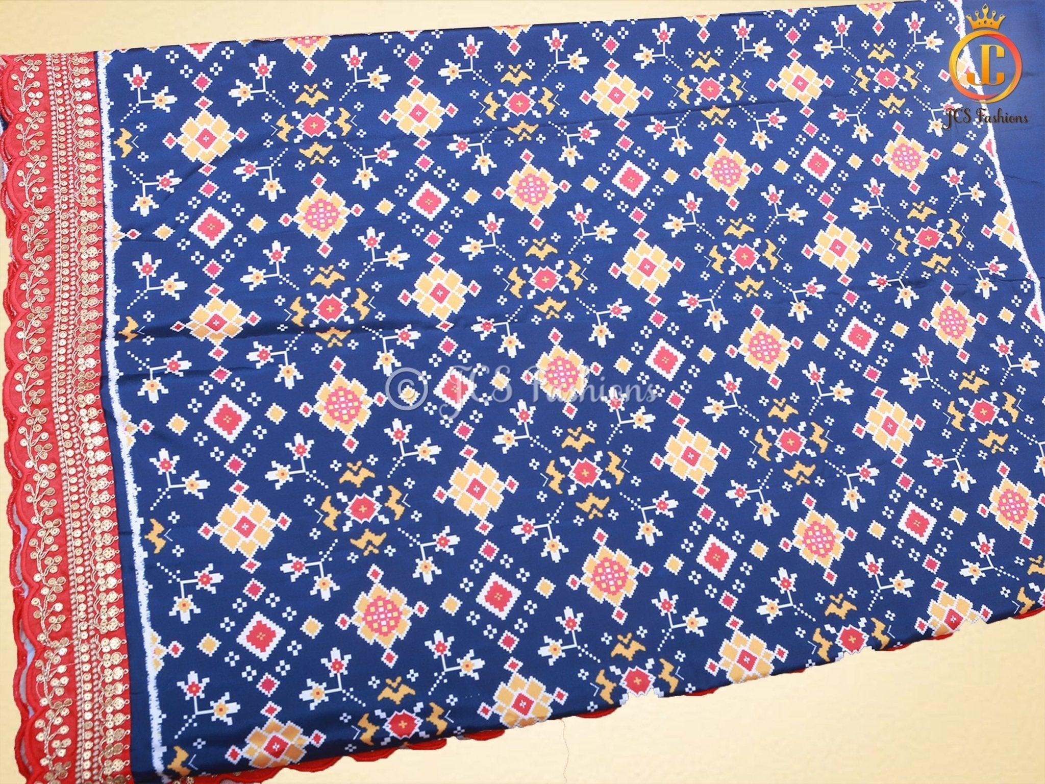 Heavy Quality Satin Silk And Digital Printed Patola Sarees With Blouse - JCS Fashions