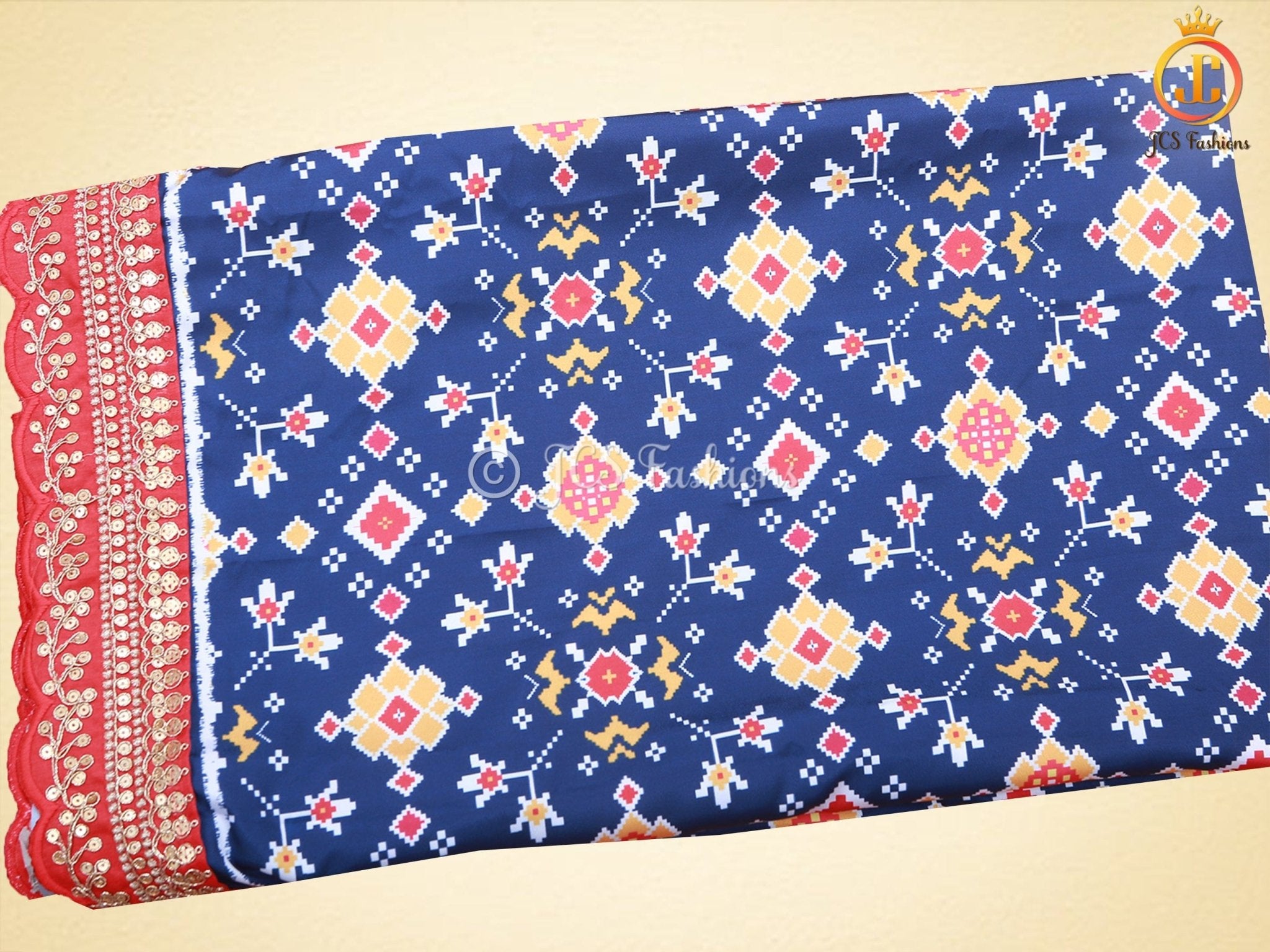 Heavy Quality Satin Silk And Digital Printed Patola Sarees With Blouse - JCS Fashions