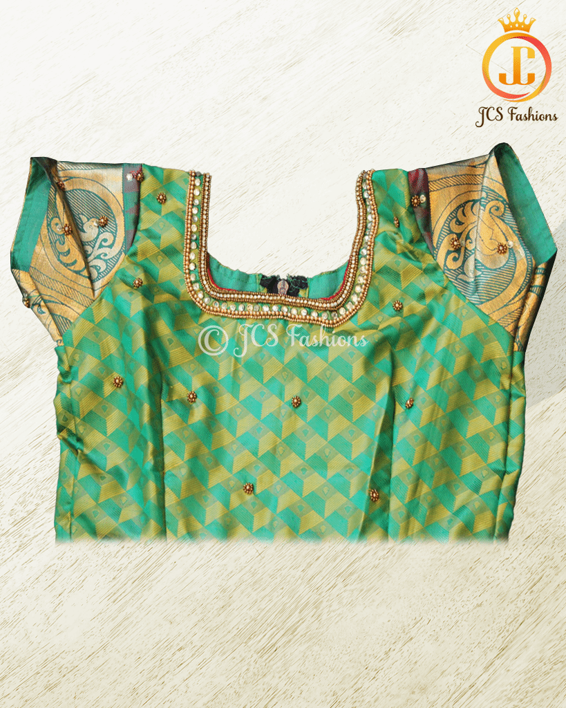 Indian Ethnic Kids Wear, Traditional Silk gown, Indian Frock, Aari/Maggam work Kids JCS Fashions
