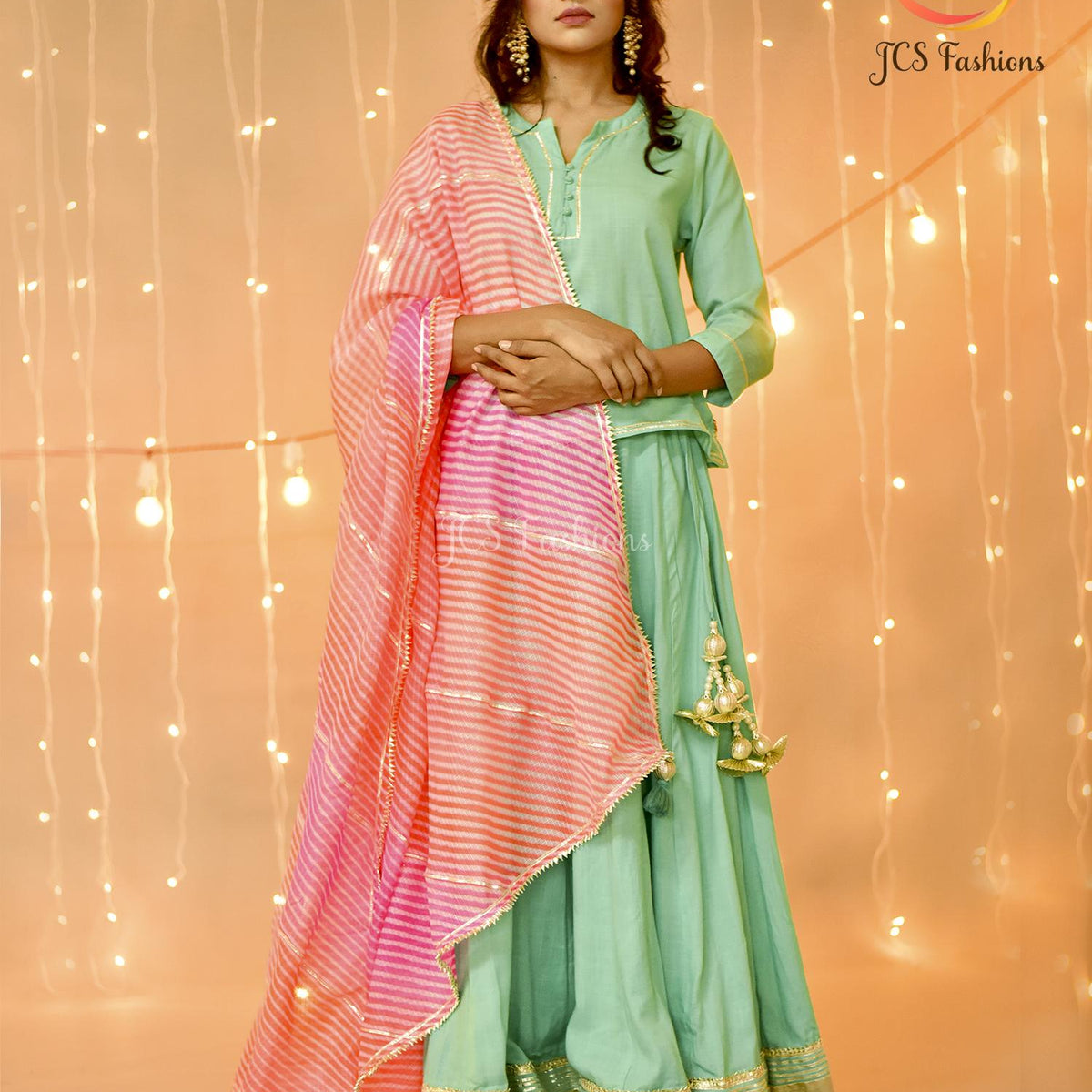 sea green indian dress Sea Green Dress with Bow | Harmony Hues