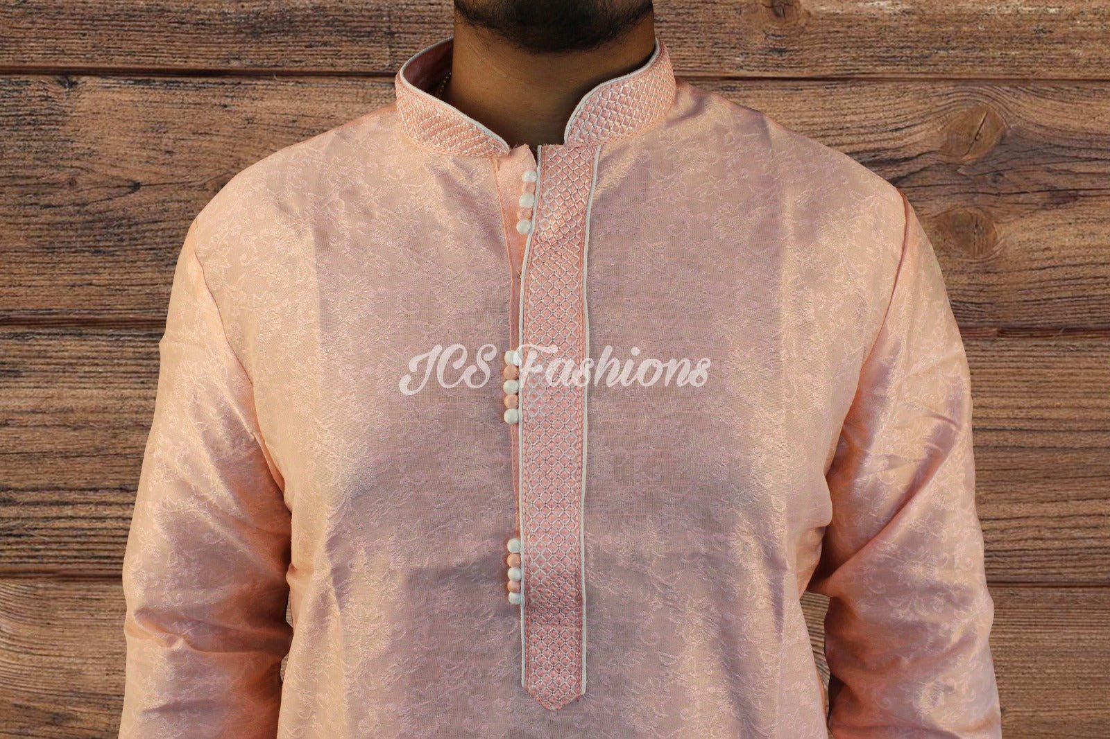 Indian Men's Silk Cotton Long Sleeves Kurta Pajamas for Men's Dressing Gift - JCS Fashions