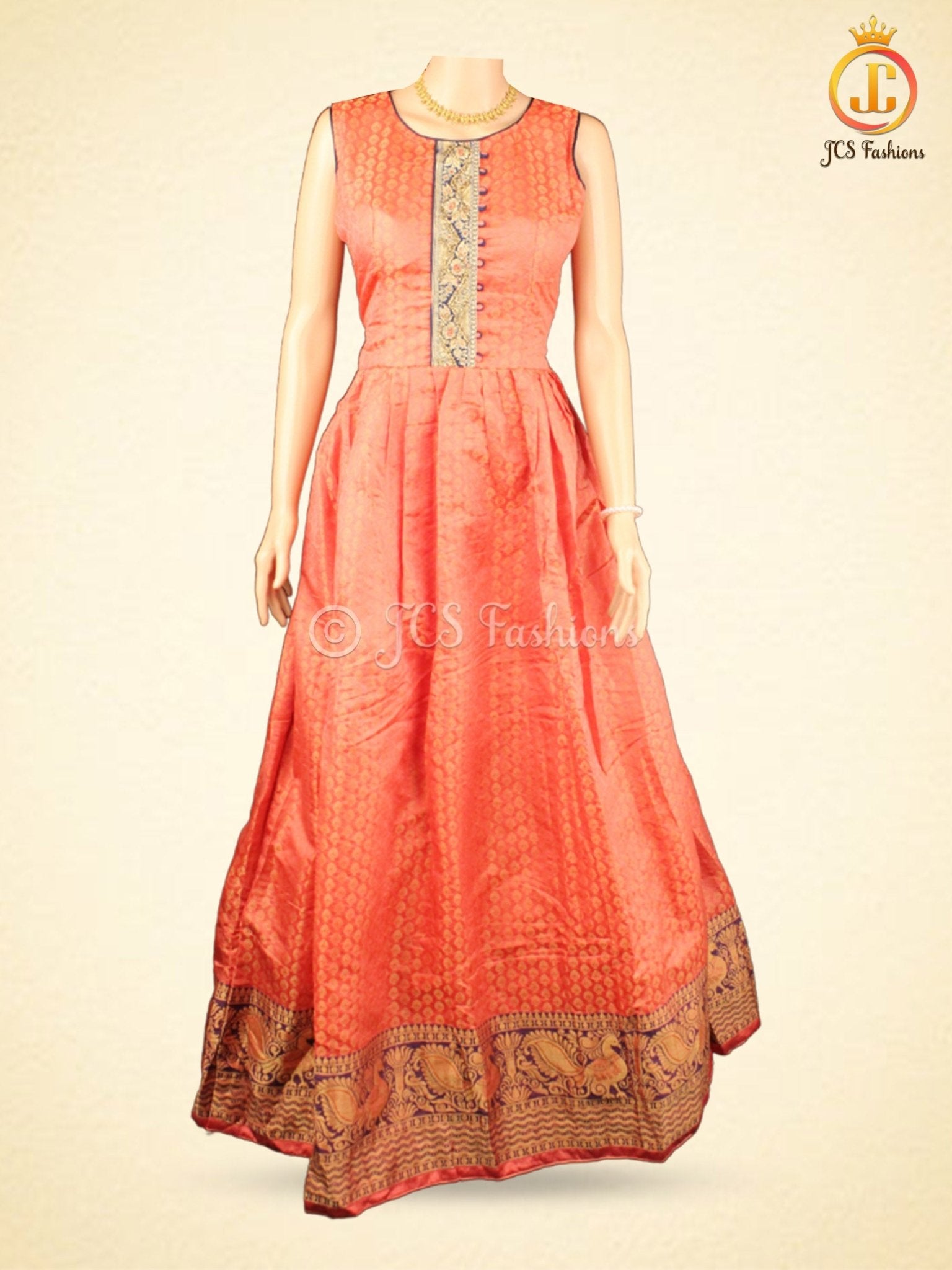 Indo - western Long gown with Stunning dupatta and leggings - JCS Fashions