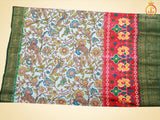 Kalamkari and Patola Print Soft Silk Saree With Kanchi Border SAREE JCS Fashions