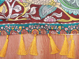 Kalamkari Design Saree With Blouse, Brown Color Saree with Floral designs SAREE JCS Fashions