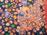 Kalamkari Saree With Kanchipuram Zari Border - Blue SAREE JCS Fashions