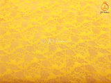Khadi Georgette Saree With Fully stitched Blouse. Bright Yellow Color SAREE JCS Fashions