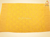 Khadi Georgette Saree With Fully stitched Blouse. Bright Yellow Color SAREE JCS Fashions