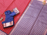 Korvai Buttas Semi-Silk Fabric Saree With Maggam Work Blouse SAREE JCS Fashions Maroon 5.5 meters