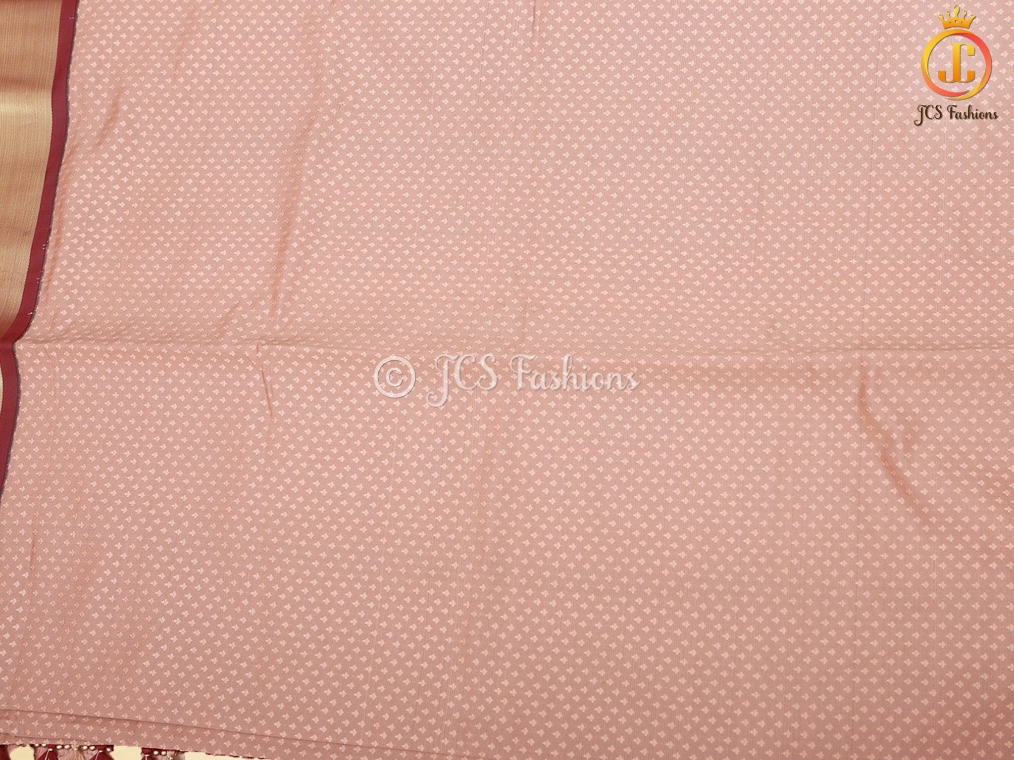 Korvai Plain Body Saree, Mustard Yellow And Brown Border With Blouse SAREE JCS Fashions