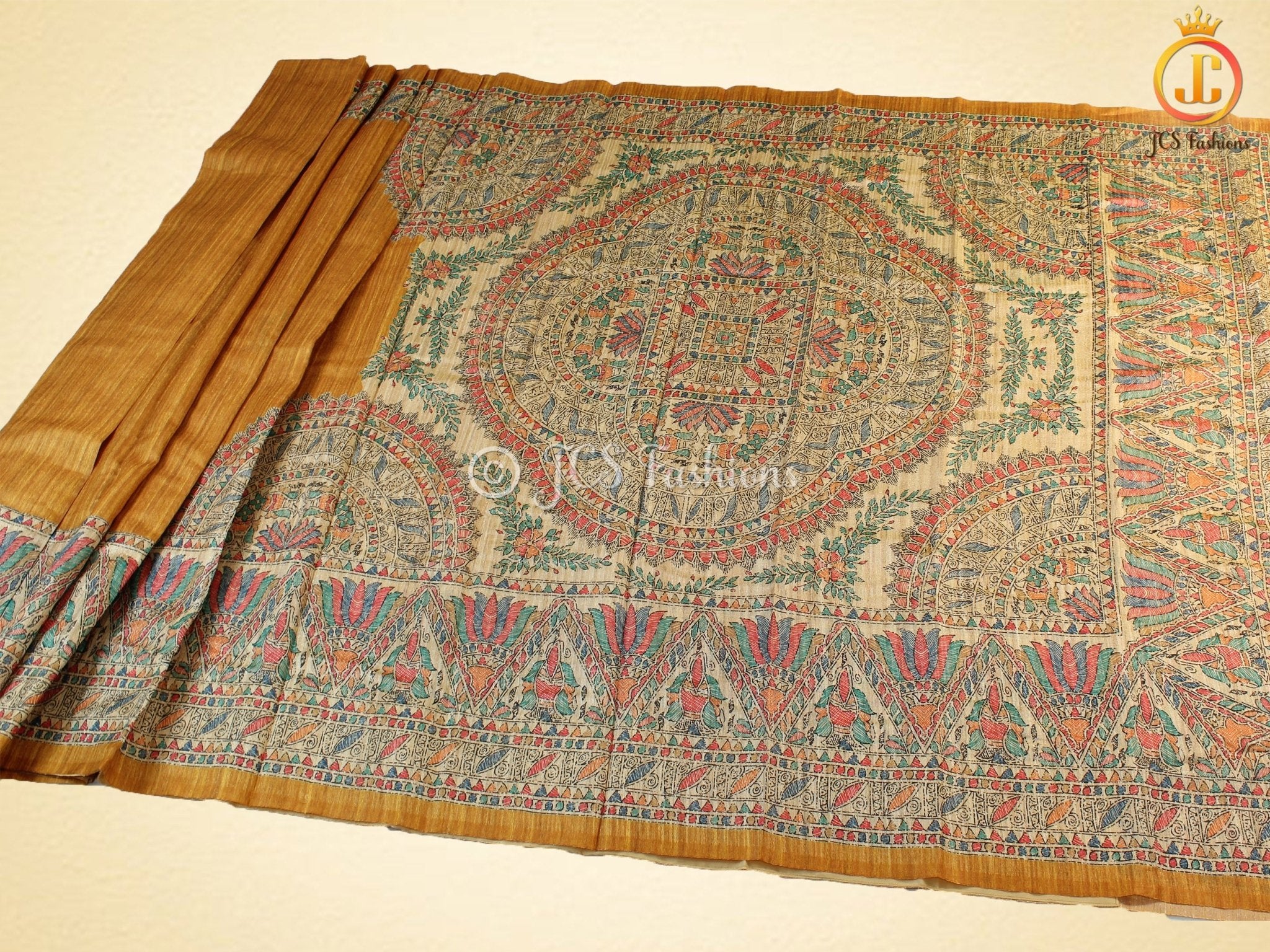 Madhubani Print Silk Saree - Light and Elegant | JCSFashions SAREE JCS Fashions