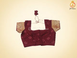 Maroon Pure Khaddi Georgette Rai Bandhej Saree, Silk Mark Certified SAREE JCS Fashions