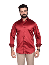 Men's Silk Shirt, Veshti Shirt, Indian Traditional Shirt MEN JCS Fashions Red Small