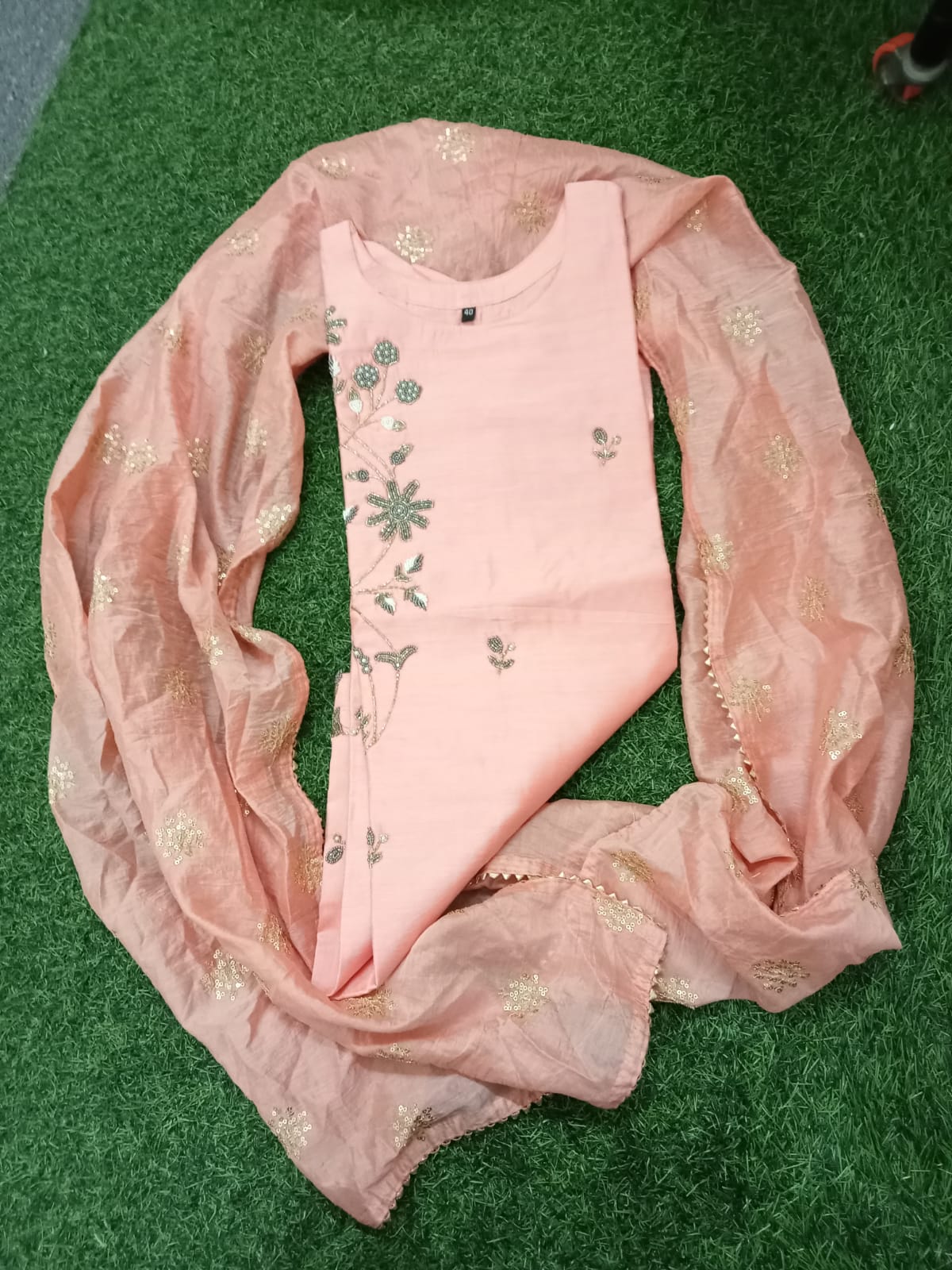 Modal silk kurti/fine quality long straight pattern heavy hand work - JCS Fashions