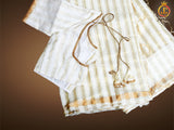 Modal Silk Saree With Golden zari striped, Fully stitched blouse SAREE JCS Fashions