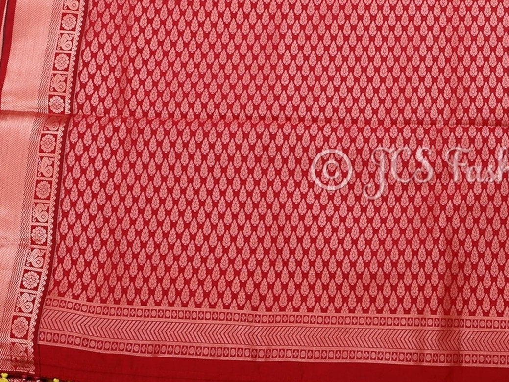 Mustard Yellow Korvai Semi-Silk Saree With Maggam Work Blouse SAREE JCS Fashions