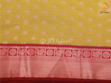 Mustard Yellow Korvai Semi-Silk Saree With Maggam Work Blouse SAREE JCS Fashions