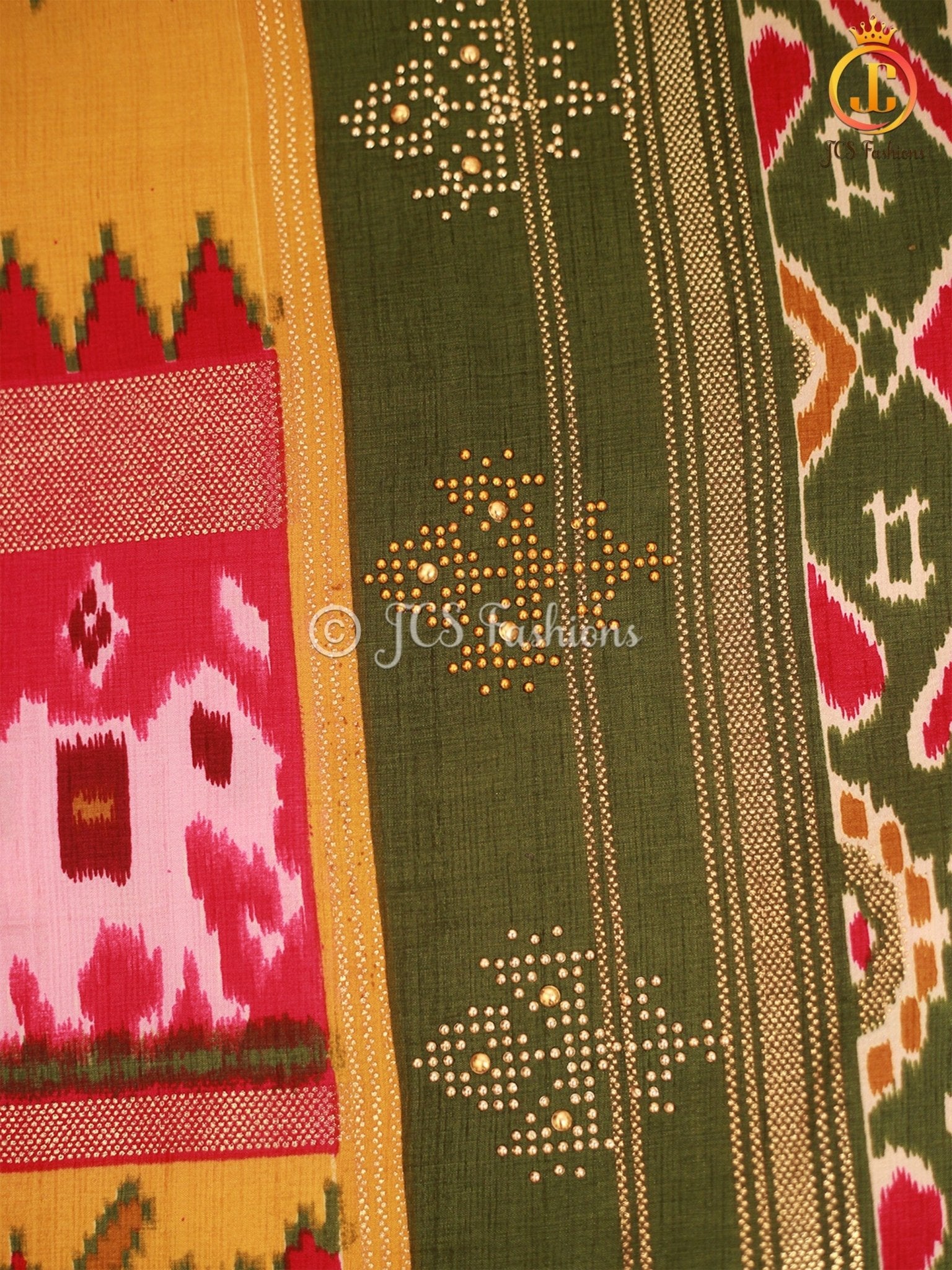 Patola Design Border Banarasi Munga Silk Saree With Blouse - JCS Fashions