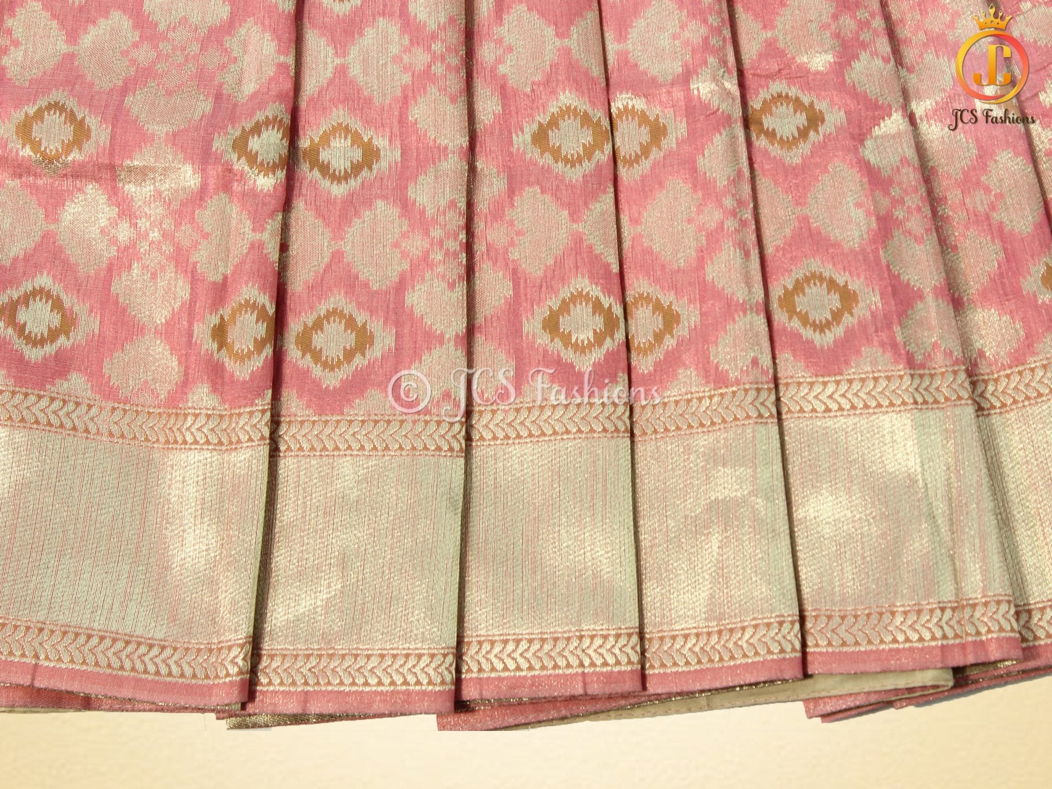 Premium Banarasi Weaving Embossed Tissue Cotton Silk Saree With Blouse SAREE JCS Fashions