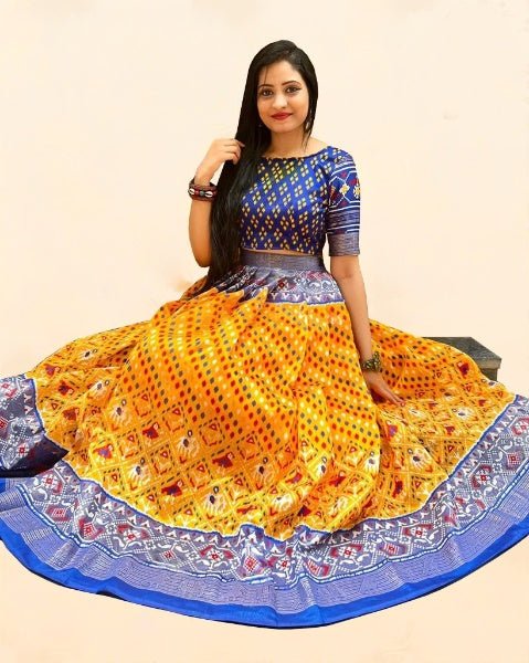 Printed Designer Lehenga With Crop Top LEHANGA JCS Fashions Yellow Small (36)