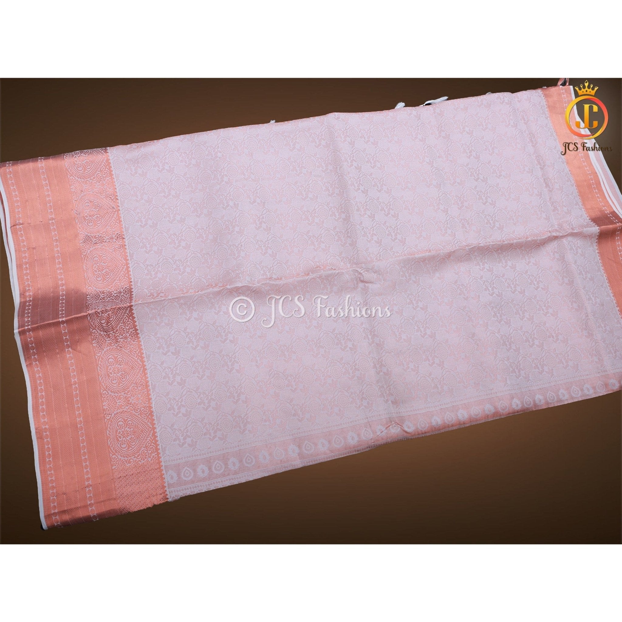 Pure Kanchipuram Silk Saree With Blouse, Copper Zari, Wedding Wear SAREE JCS Fashions