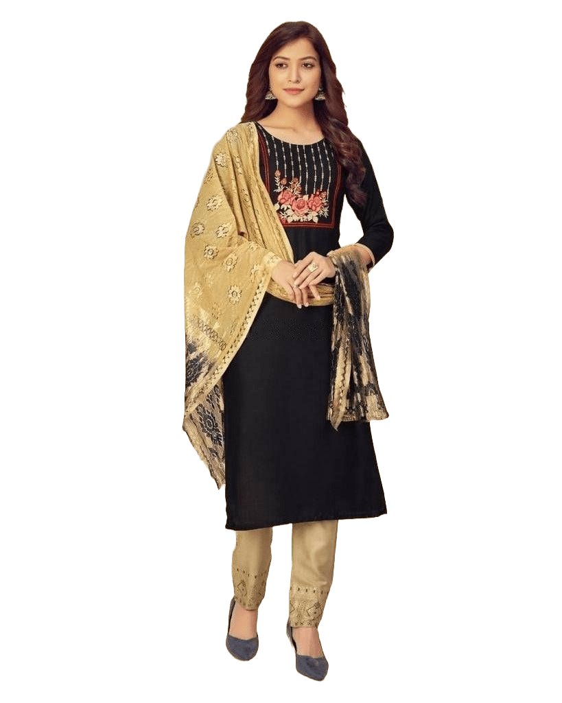 Rayon Slub Embroidery Work Salwar - JCS Fashions