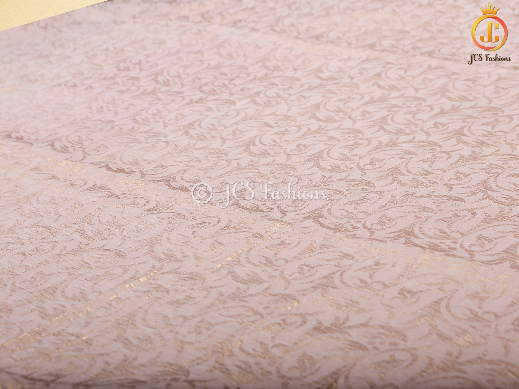 Retro-Type Peach Banarasi Crape Soft Silk Saree With Blouse SAREE JCS Fashions Peach 5.5 meters