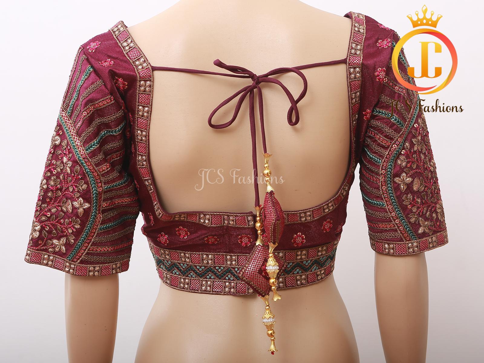 Sabyasachi Style Blouse with Copper Zari & Heavy Embroidery Work Blouse JCS Fashions