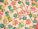 Satin Saree with Pitchwai And Kalamkari Design, Fully stitched blouse SAREE JCS Fashions