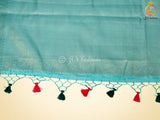 Semi Munga Silk Saree, Weaving and floral Prints. With Fully stitched Blouse SAREE JCS Fashions