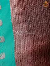 Semi Silk Border Less Saree With Fully Stitched Blouse, Copper Zari SAREE JCS Fashions