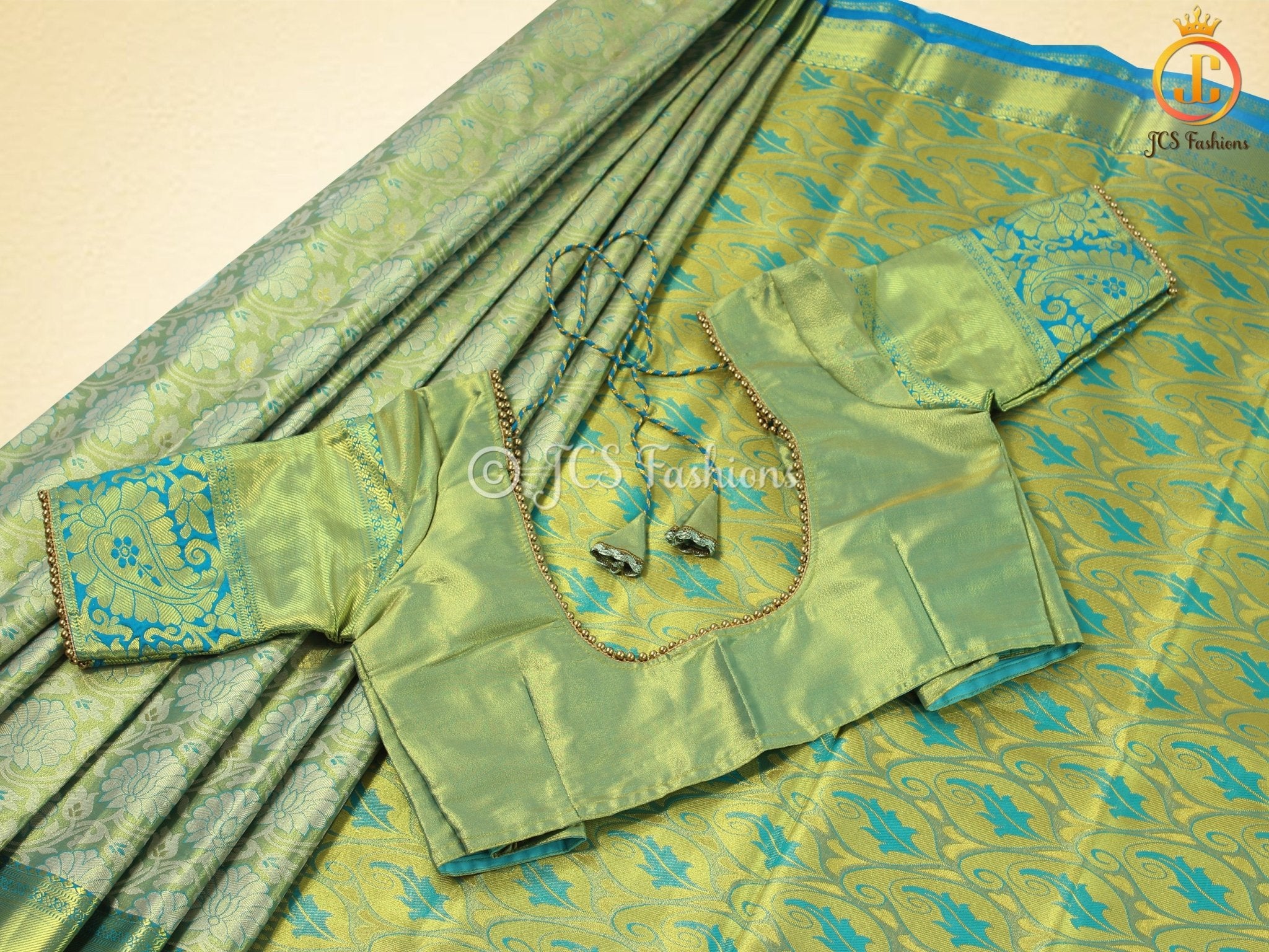 Semi silk, Kanchi pattu saree With Blouse. Traditional Indian Saree For Women SAREE JCS Fashions
