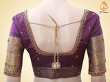 Semi-Silk Saree with Korvai pattern and Maggam Work Blouse SAREE JCS Fashions