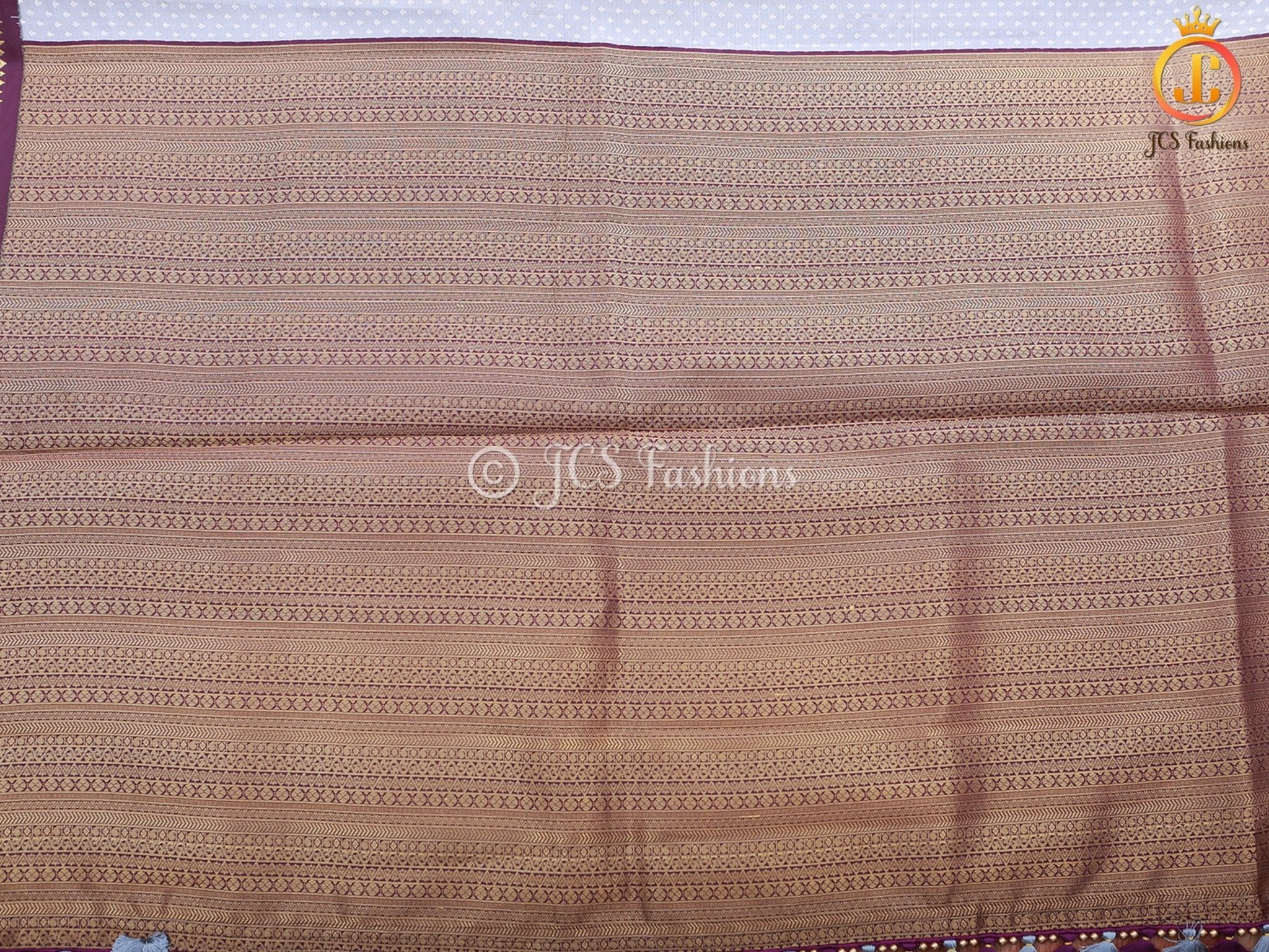Semi-Silk Saree with Korvai pattern and Maggam Work Blouse SAREE JCS Fashions