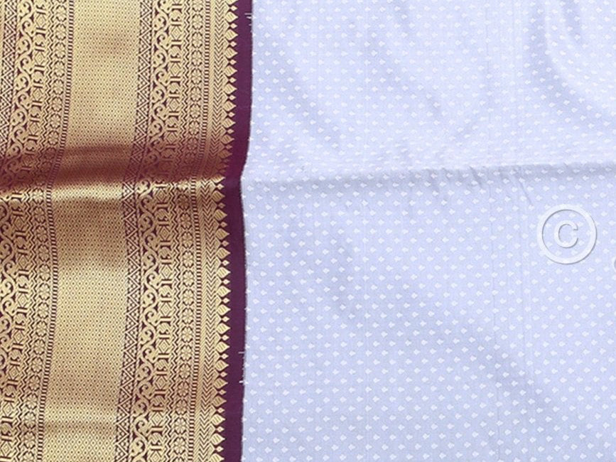 Semi-Silk Saree with Korvai pattern and Maggam Work Blouse SAREE JCS Fashions