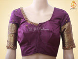 Semi-Silk Saree with Korvai pattern and Maggam Work Blouse SAREE JCS Fashions