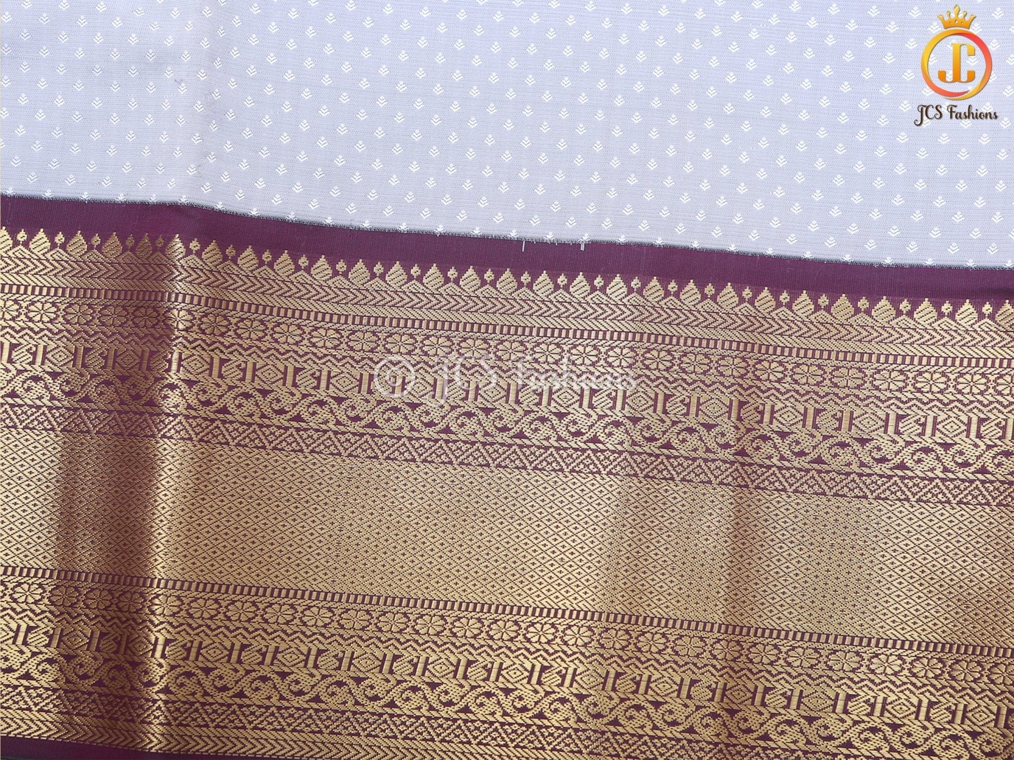 Semi-Silk Saree with Korvai pattern and Maggam Work Blouse SAREE JCS Fashions
