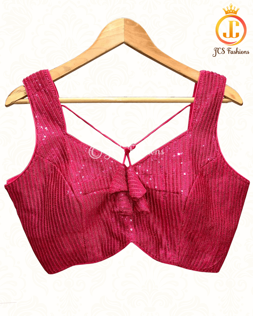 Sequence Blouse with Heavy phantom Sequence Blouse JCS Fashions Pink 38