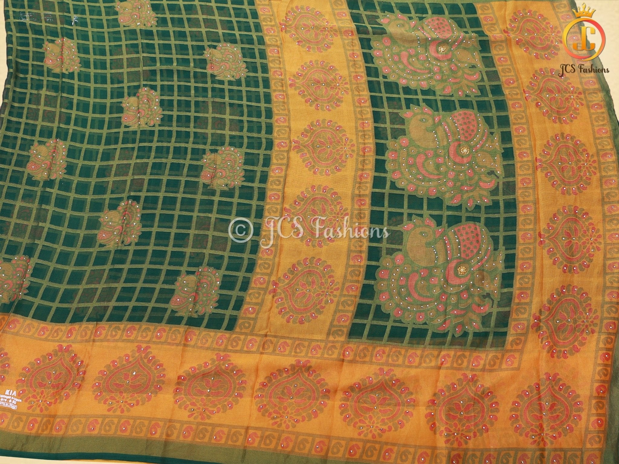 Soft And Light Weight Brasso Saree With Sequence Work And Blouse SAREE JCS Fashions