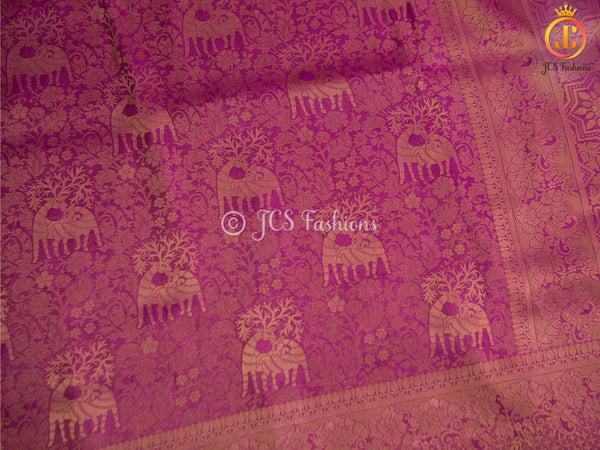Soft Silk Saree, Wine Color, Silk Weaving, Fully Stitched blouse SAREE JCS Fashions