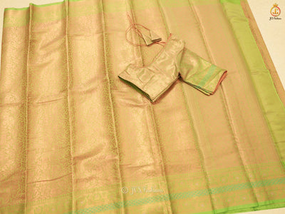 Soft Silk Saree With Copper Zari Weaves And Contrast Pallu SAREE JCS Fashions Peach 5.5 meters