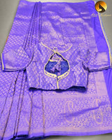 Soft Silk Saree With Zari woven border and pallu Saree JCS Fashions