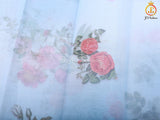 Stunning Pure Handloom Organza Printed Saree with Fully Stitched Printed Blouse SAREE JCS Fashions