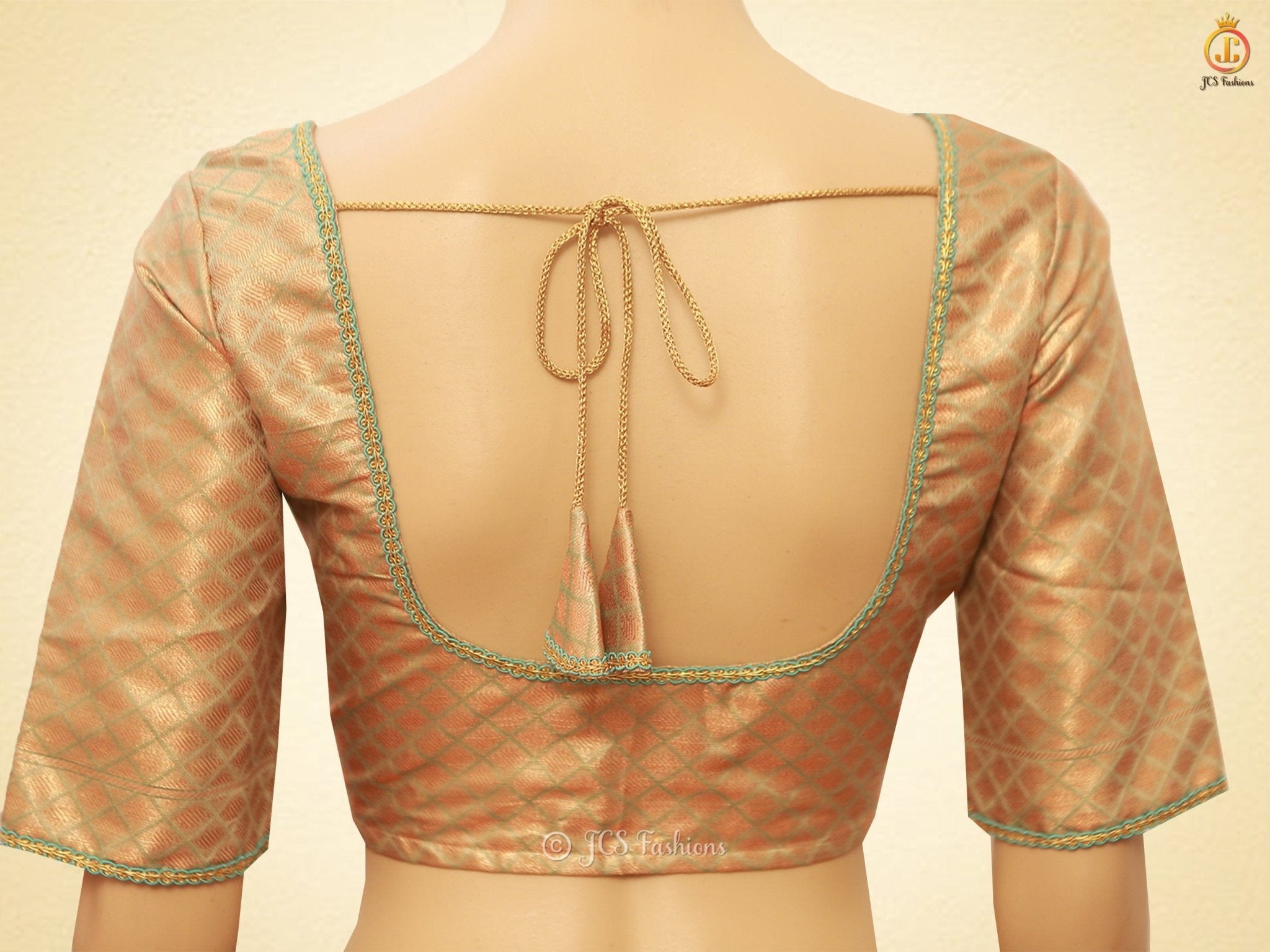 Timeless Elegance Indian Soft Silk Cotton Saree With Brocade Blouse SAREE JCS Fashions